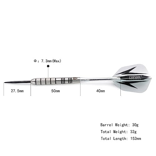 CUESOUL 30 Grams Tungsten Steel Tip Darts Set 95% Tungsten Case?CSTSTD028-L?