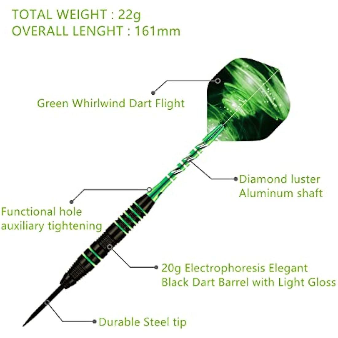 Steel Tip Darts Set,3 Pack Professional Dart with Aluminum Shafts and Darts Case