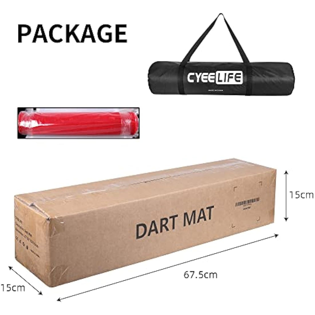 CyeeLife Dart Mat 65 * 295cm with Carry bag and Oche Strip Lines for Steel and Soft Tip Darts Games,Multiple styles to choose from