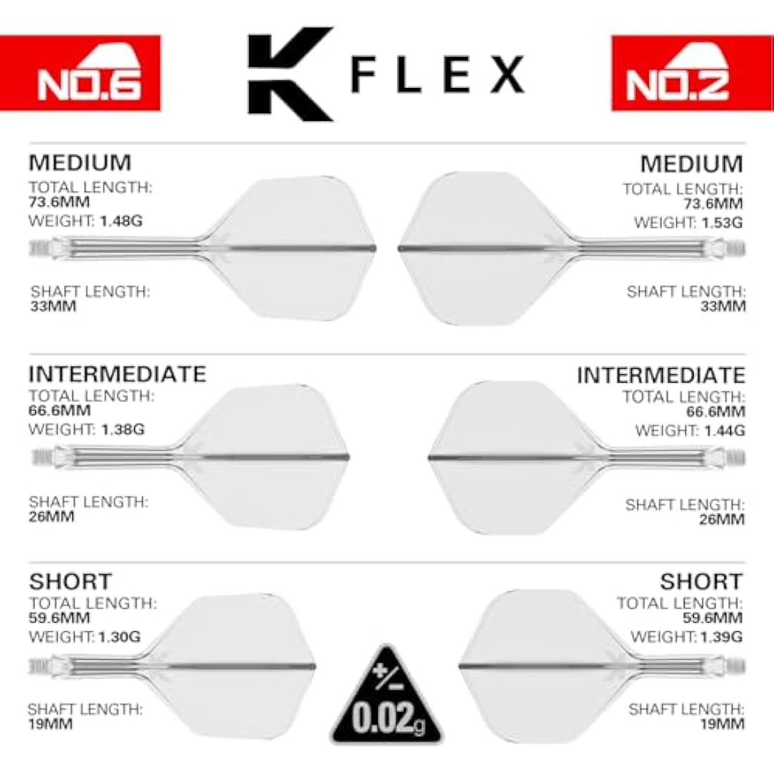 Target Darts K Flex Integrated Dart Flights And Shafts, No.6 | Pack Of 3 K-Flex - No6, Kflex All In One Moulded Dart Flight & Stem Lengths: Short, Intermediate & Medium | Professional Dart Accessories