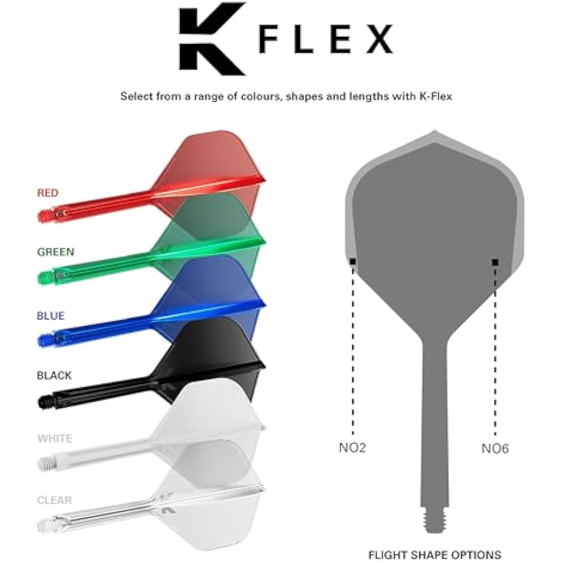 Target Darts K Flex Integrated Dart Flights And Shafts, No.6 | Pack Of 3 K-Flex - No6, Kflex All In One Moulded Dart Flight & Stem Lengths: Short, Intermediate & Medium | Professional Dart Accessories