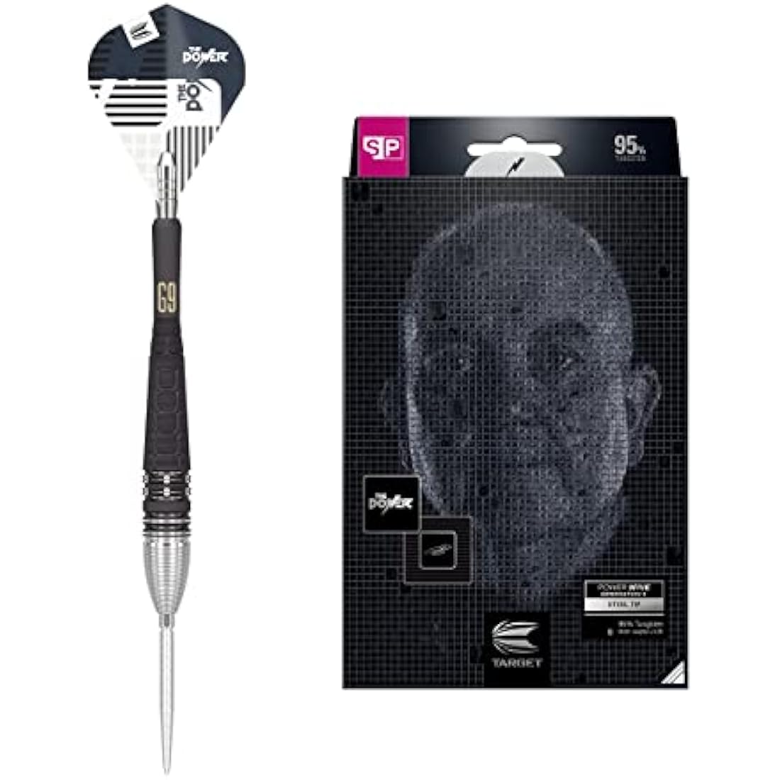 Target Darts Phil Taylor Power 9-Five Gen 9 95% Tungsten Swiss Point Steel Tip Darts Set