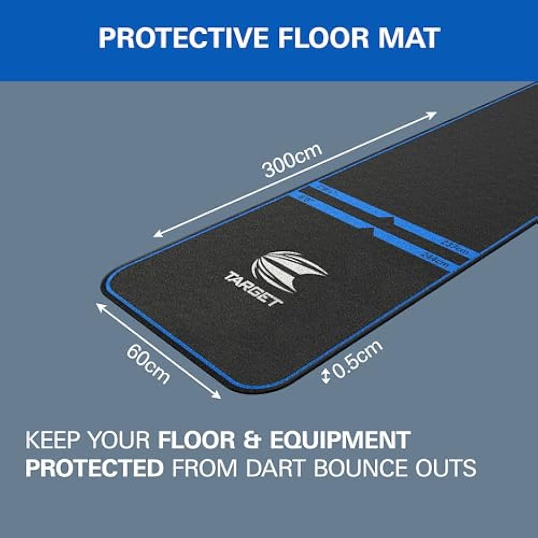 TARGET Darts Dart Mat - World Champions/INK/Mod | Dart Oche Mat with Soft Tip and Steel Tip Throw Line Distances | Non Slip Carpet Mats for Floor and Dart Tips Protection | Darts Accessories UK