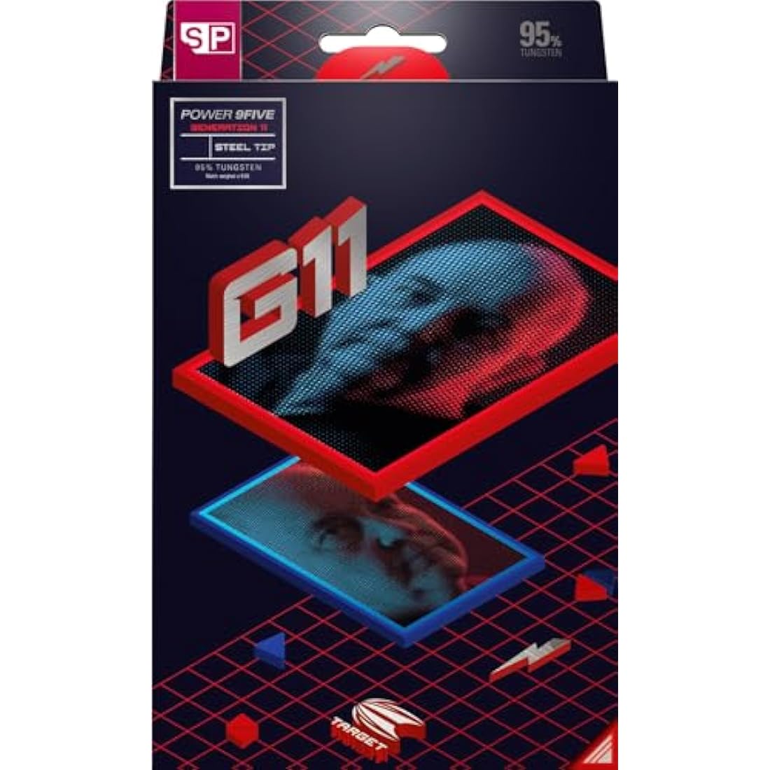 TARGET Darts Phil Taylor Gen 11 Power 9-Five Steel Tip Swiss Point Darts (3) Swiss Point Tool, 95% Tungsten Raw Power G11 | Generation 11 Phil Taylor Darts, Player Edition Swiss Points Dart Set