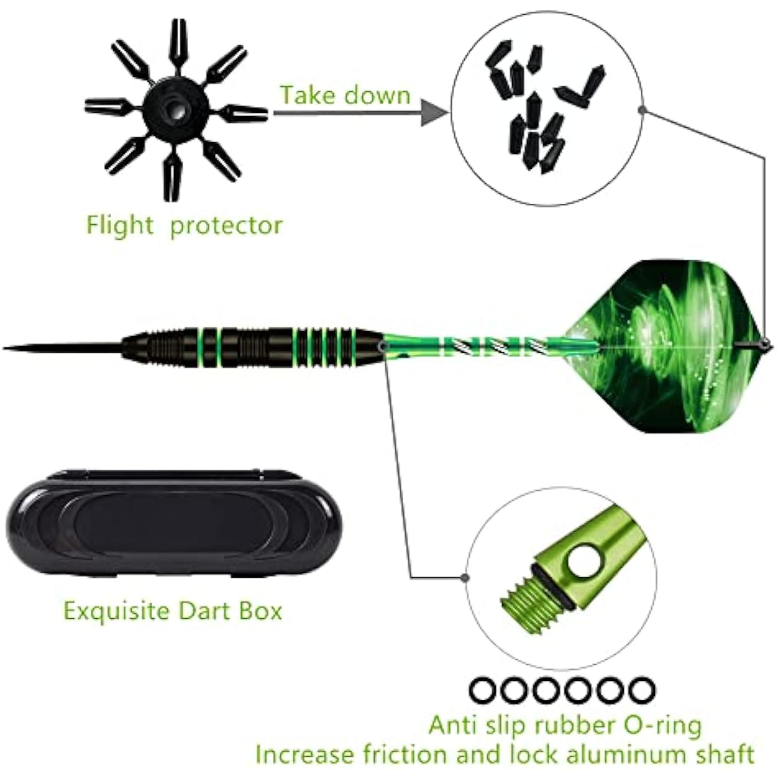 Steel Tip Darts Set,3 Pack Professional Dart with Aluminum Shafts and Darts Case