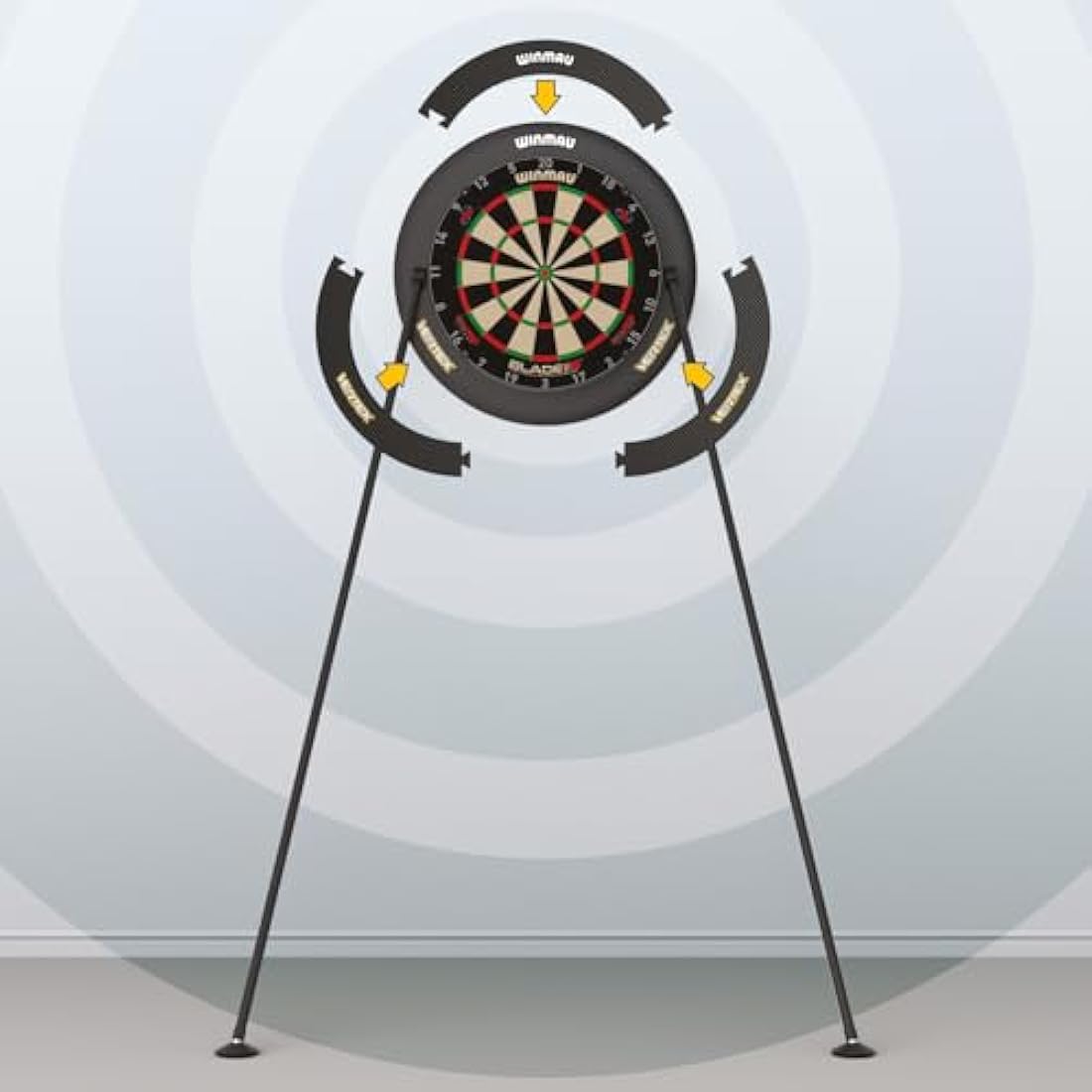 WINMAU Vertex Dart board Stand - Portable, Adjustable & Mount-Free Dartboard Stand System - Professional Darts Accessory - Compatible with All Dartboards