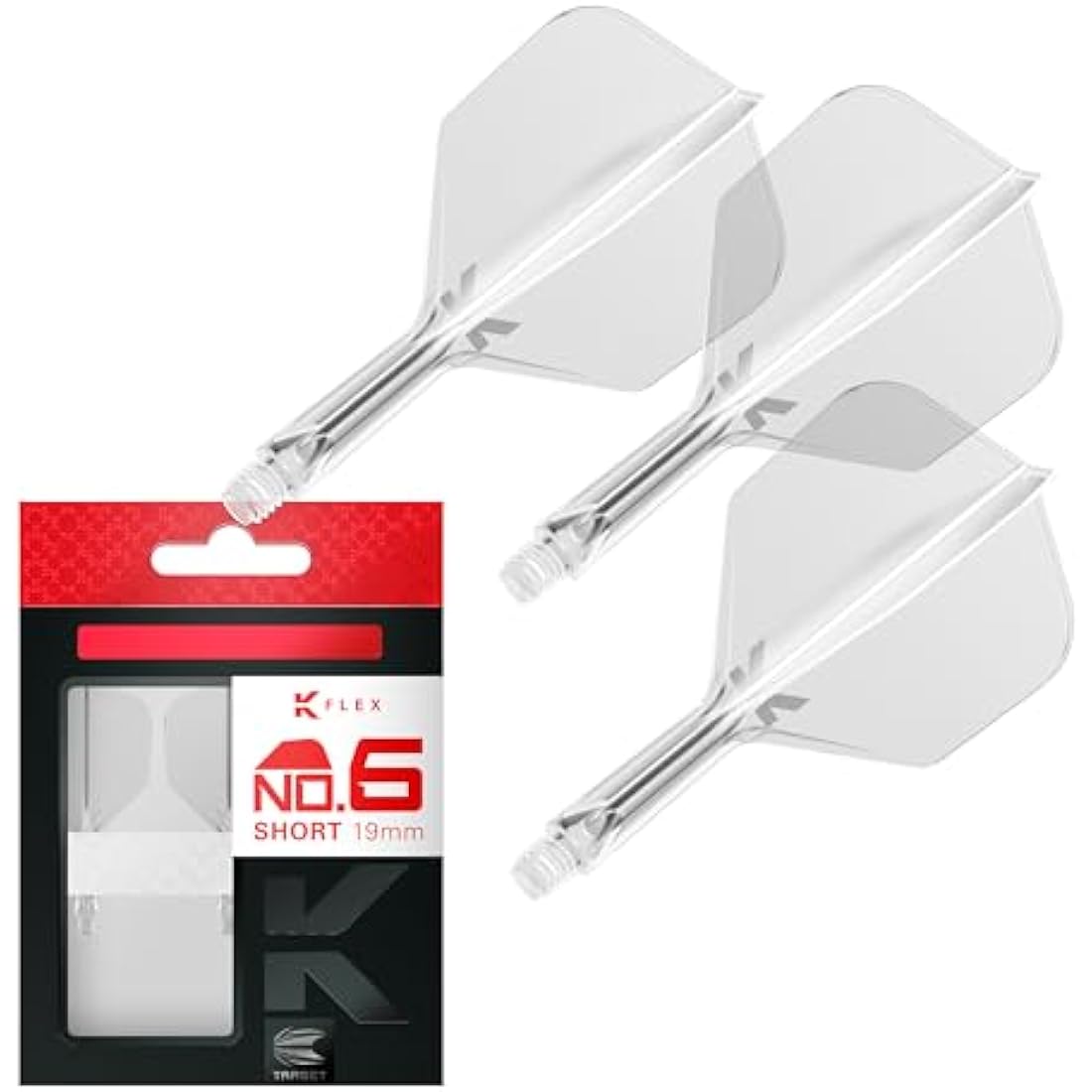 Target Darts K Flex Integrated Dart Flights And Shafts, No.6 | Pack Of 3 K-Flex - No6, Kflex All In One Moulded Dart Flight & Stem Lengths: Short, Intermediate & Medium | Professional Dart Accessories