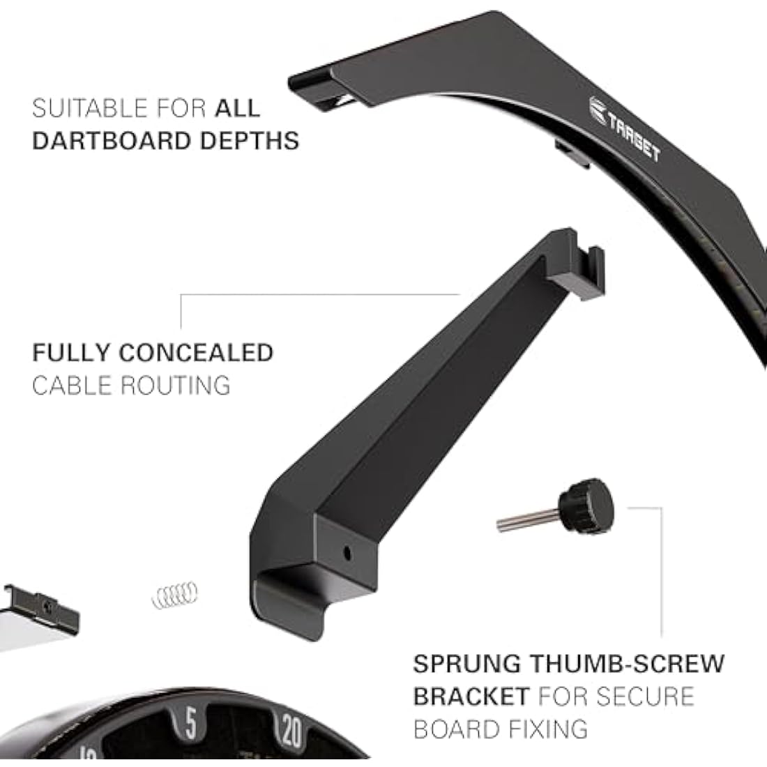 Target Darts LED Dartboard Light - Bright Dart Board Lighting | Extra Long 3m Cable | Securely Fits All Dart Boards | Easy Assembly | Professional Darts Accessories