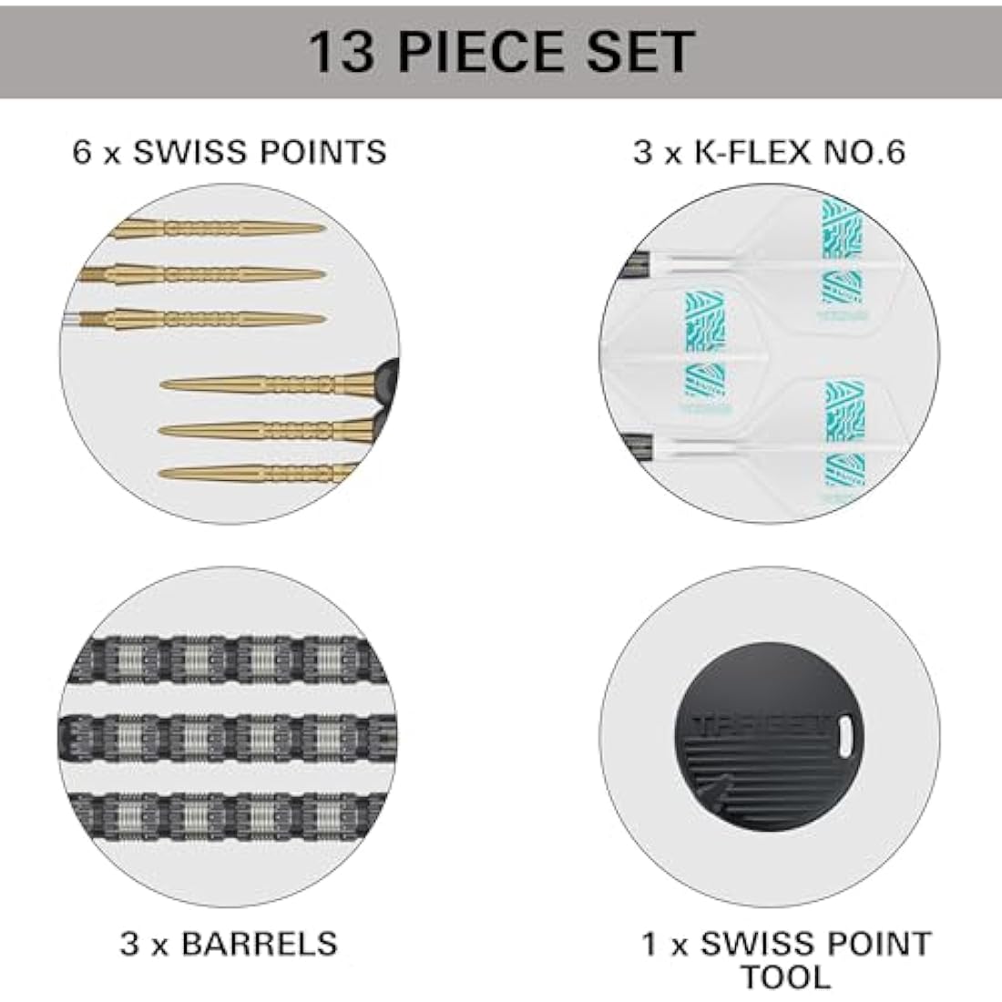 TARGET Darts Rob Cross 95K Steel Tip Swiss Point Darts, 95% Tungsten Darts with K-Flex Flights, 21G/22G/23G | Voltage Darts, Player Edition Swiss Points K Flex Dart Set, Swiss Point Tool Included