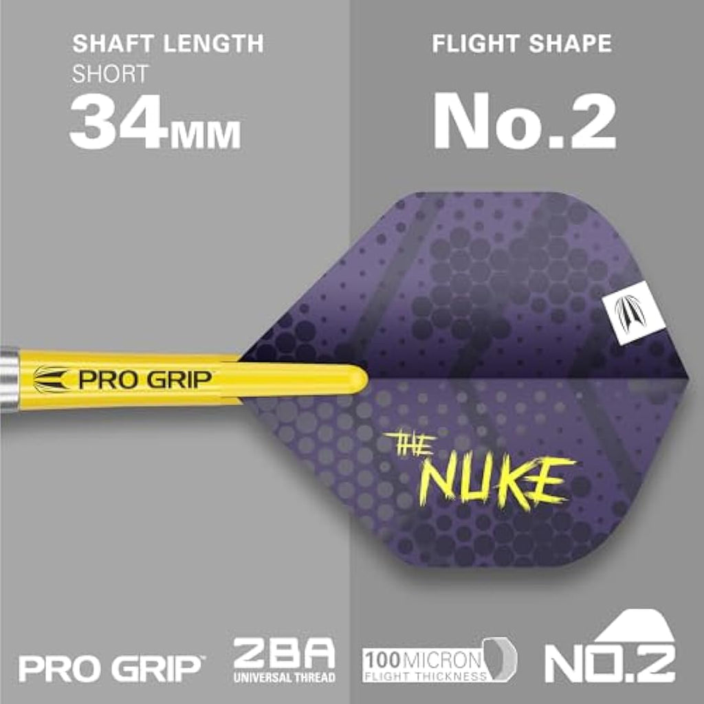 TARGET Darts Luke Littler Set – 22G Steel Tip Brass Darts or 85-Piece Dart Accessories Pack | The Nuke Player Edition Professional Darts & Accessories, Pro Grip Dart Shafts, Pro Ultra Flights