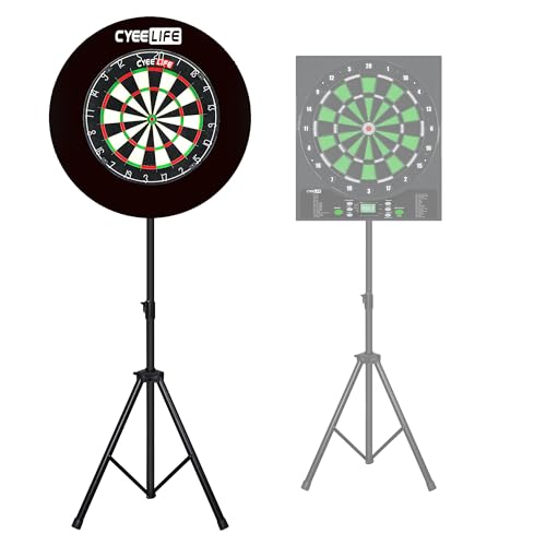 CyeeLife Dartboard Stand, Professional Portable Tripod Dartboard Travel Stand, Black