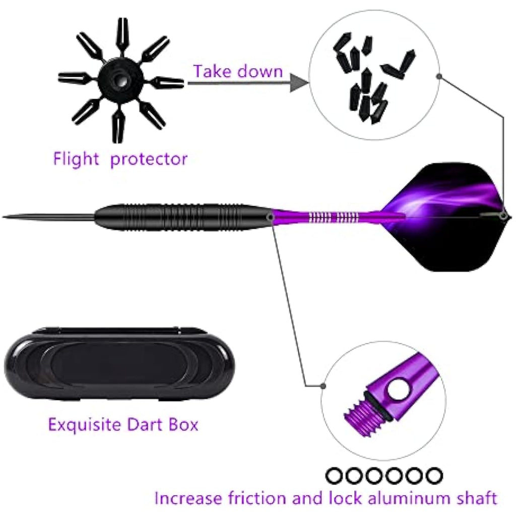 Steel Tip Darts Set,3 Pack Professional Dart with Aluminum Shafts and Darts Case