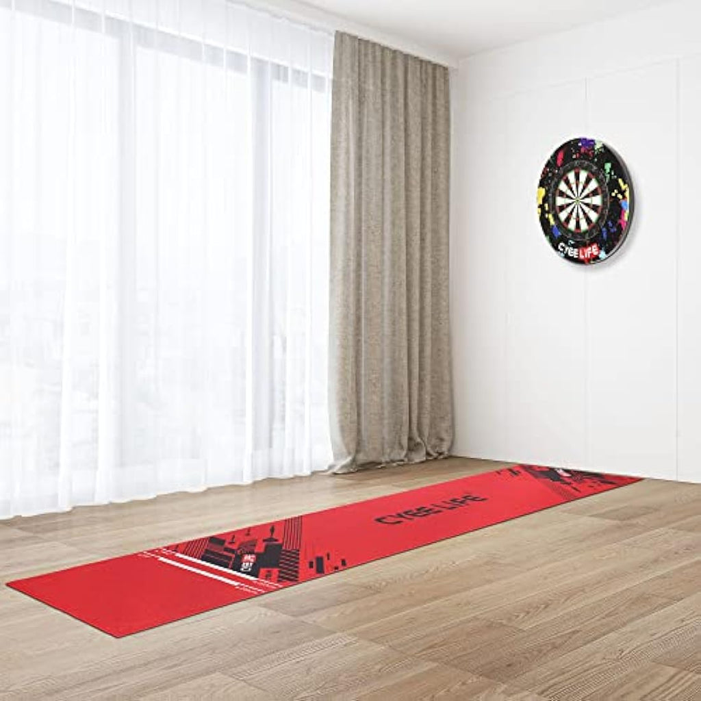 CyeeLife Dart Mat 65 * 295cm with Carry bag and Oche Strip Lines for Steel and Soft Tip Darts Games,Multiple styles to choose from