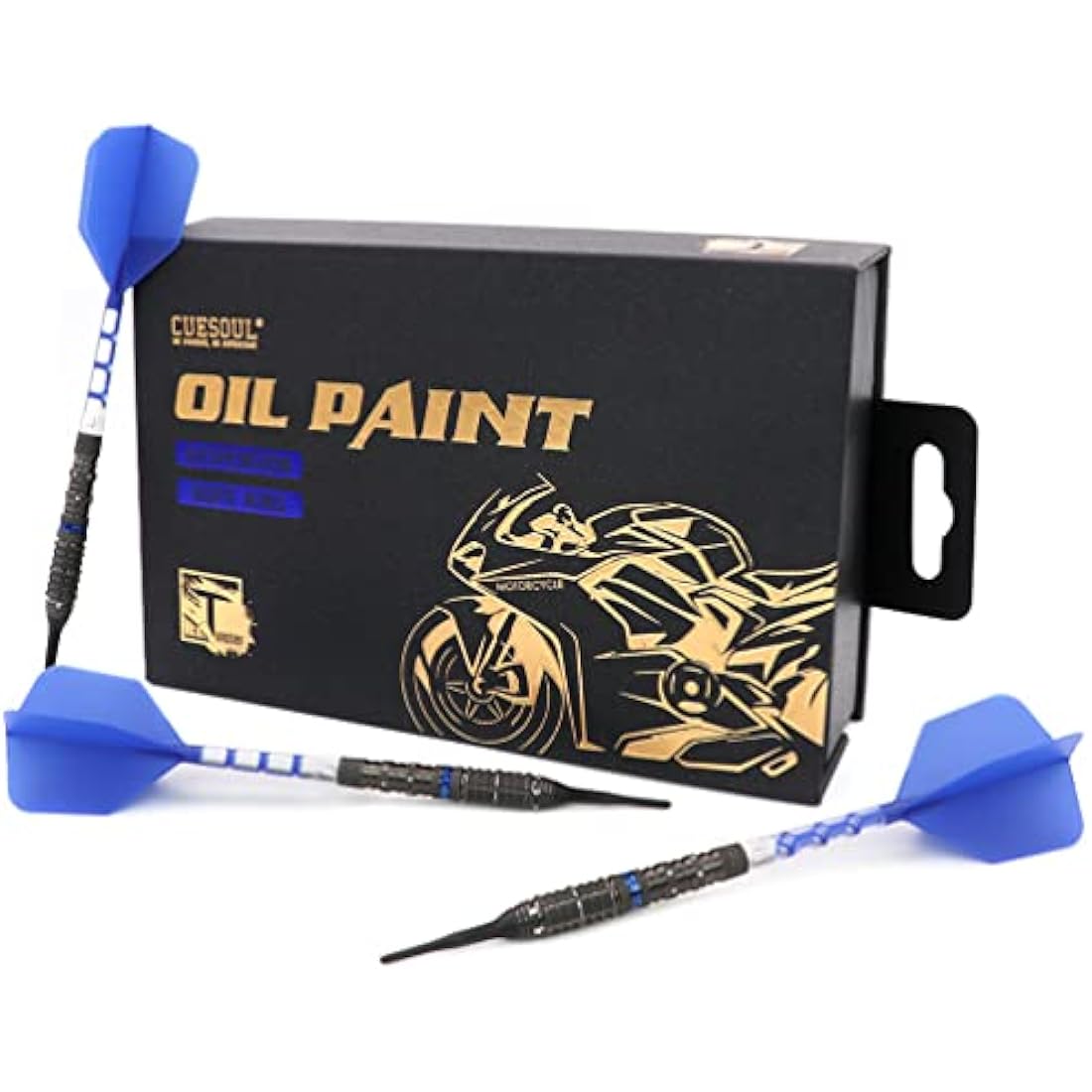 CUESOUL MOTORCYCLE Soft Tip 90% Tungsten Dart Set with Oil Paint Finished and Unifying ROST T19 Flight