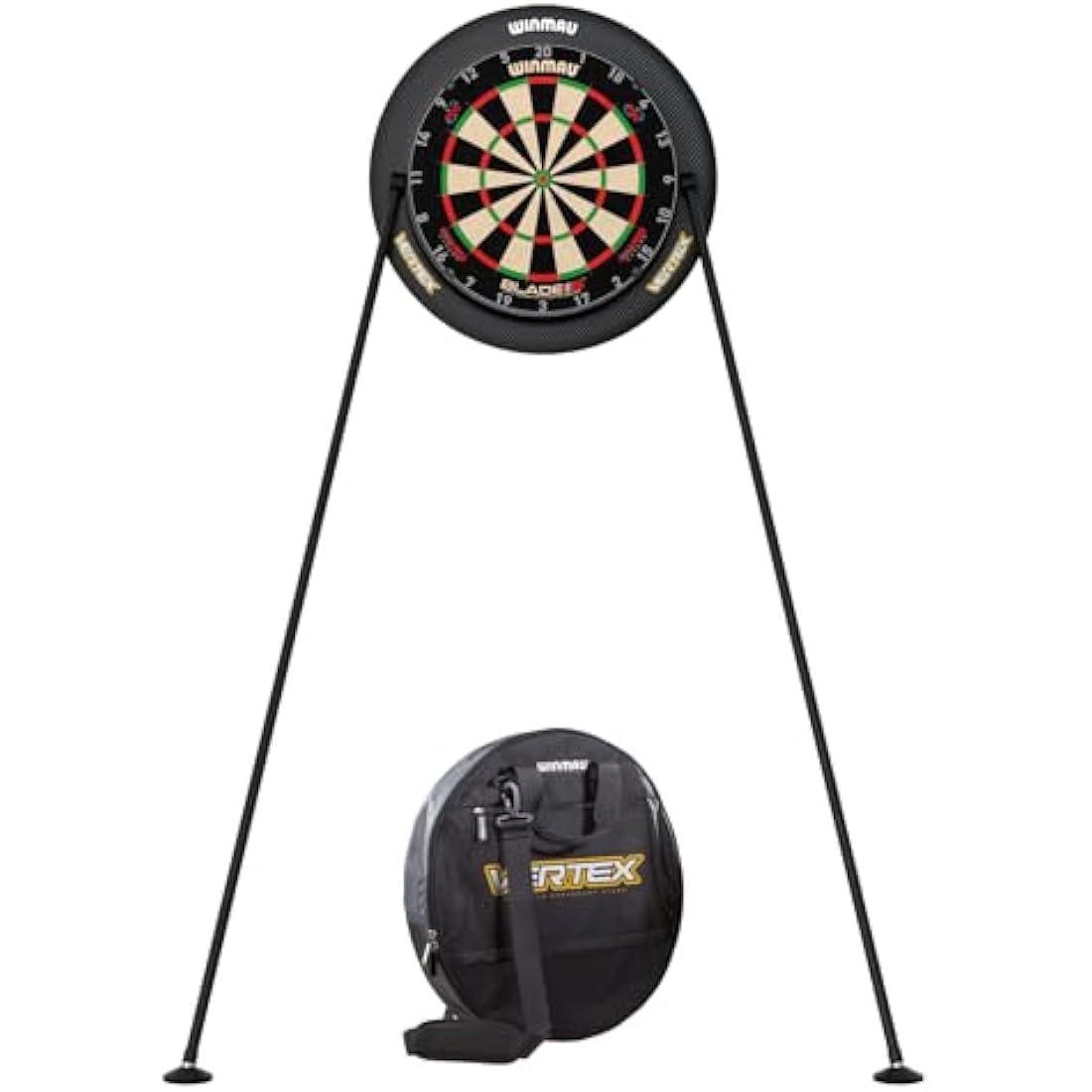 WINMAU Vertex Dart board Stand - Portable, Adjustable & Mount-Free Dartboard Stand System - Professional Darts Accessory - Compatible with All Dartboards