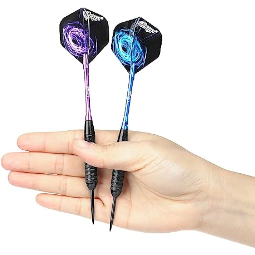 CyeeLife Steel tip Darts set 22/28g with Aluminium Shafts, 16 Protectors, Flights, Sharpener and Tool,12pcs For Beginner