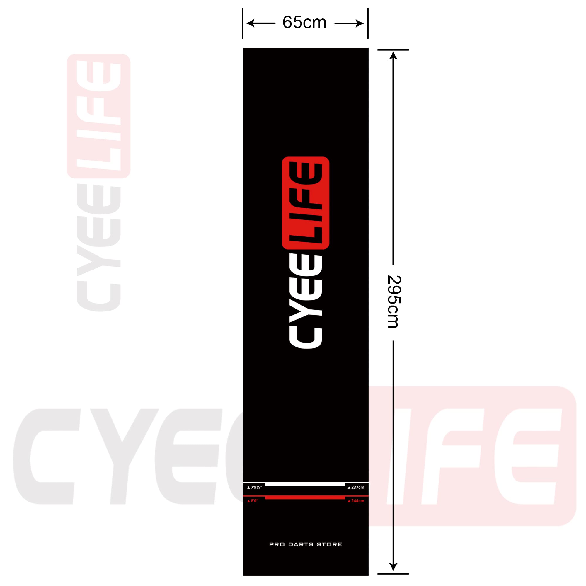 CyeeLife Dart Mat Length 295cm,Width 65cm with Carry bag and Start Lines and Colorful Printing for Steel and Soft Tip Darts Games