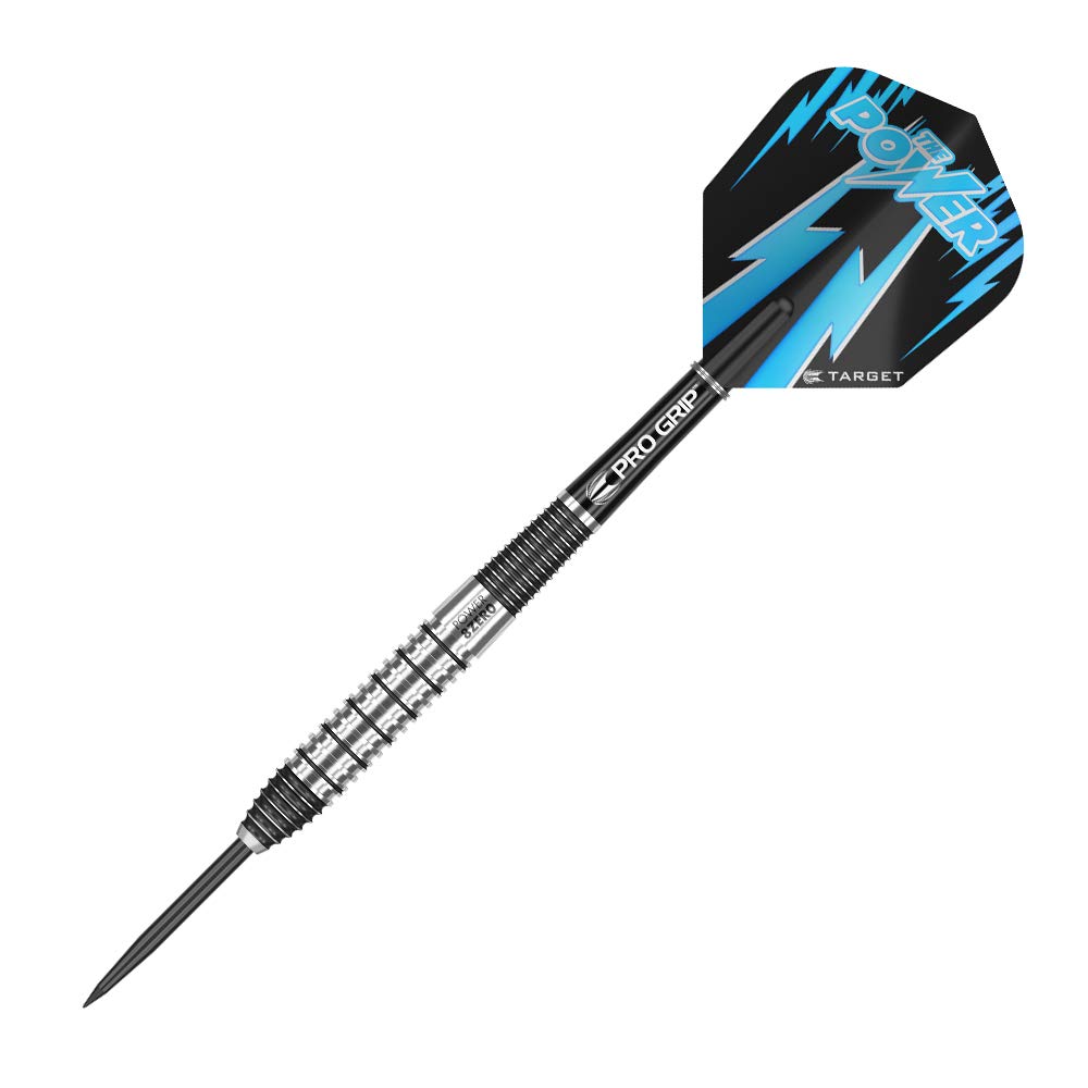 TARGET Darts Phil Taylor Power 8-Zero 2 Steel Tip Darts, 80% Tungsten Dart Set, 24G | Power 8 Zero Player Edition Darts with Fixed Points, Pro Grip