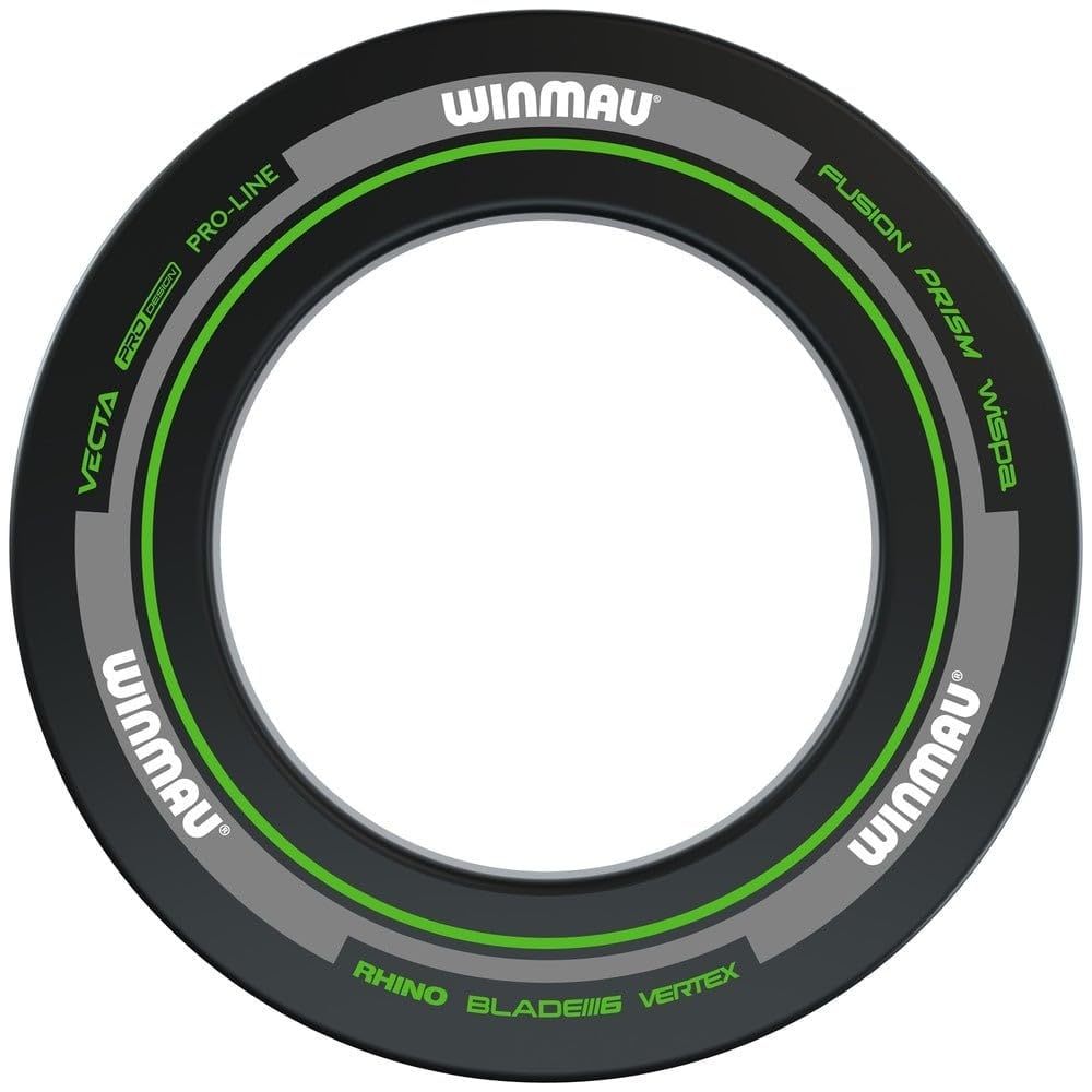 WINMAU Dart Board Surround Ring - Advance Black and Green Dartboard Surround - Backboard Wall Protector