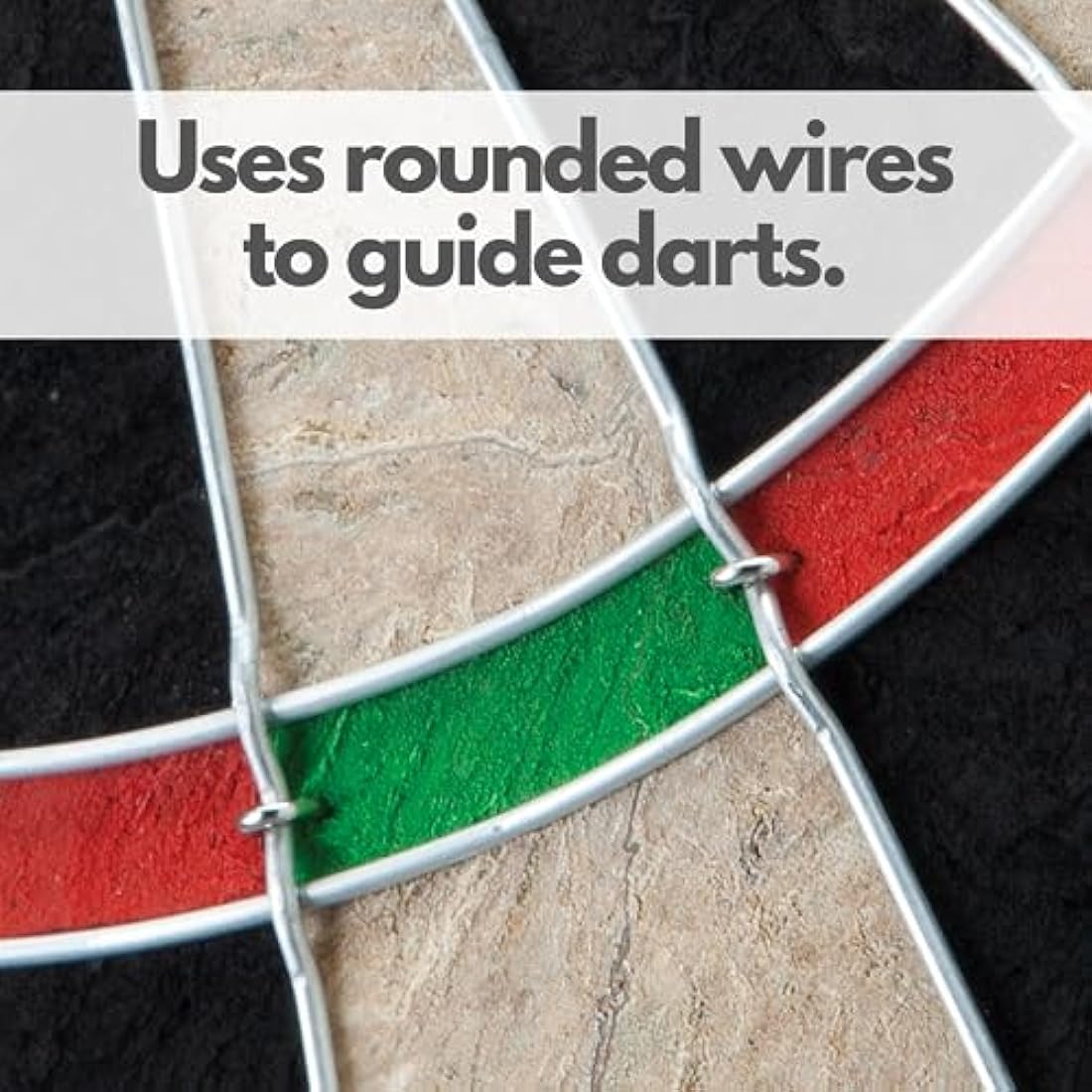 Shot King Regulation Bristle Steel Tip Dartboard Set with Staple-Free Bullseye, Galvanized Metal Radial Spider Wire Includes 6 Darts, Black, 17.75 inch