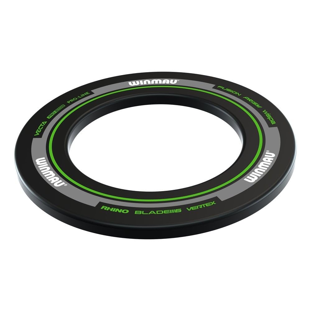 WINMAU Dart Board Surround Ring - Advance Black and Green Dartboard Surround - Backboard Wall Protector