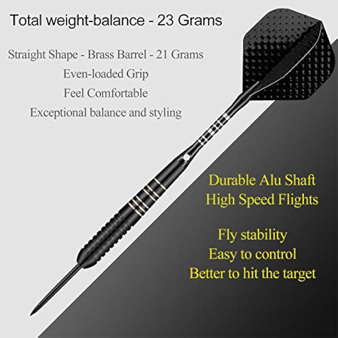 sanfeng Professional 3 Pack 22g, 23g, 24g, 27g Steel Tip Darts Set With Darts Stems Flights + 50pcs Rubber O-Rings + 12pcs Spring Rings + 1pcs Dart Sharpener Tool for Dart Board