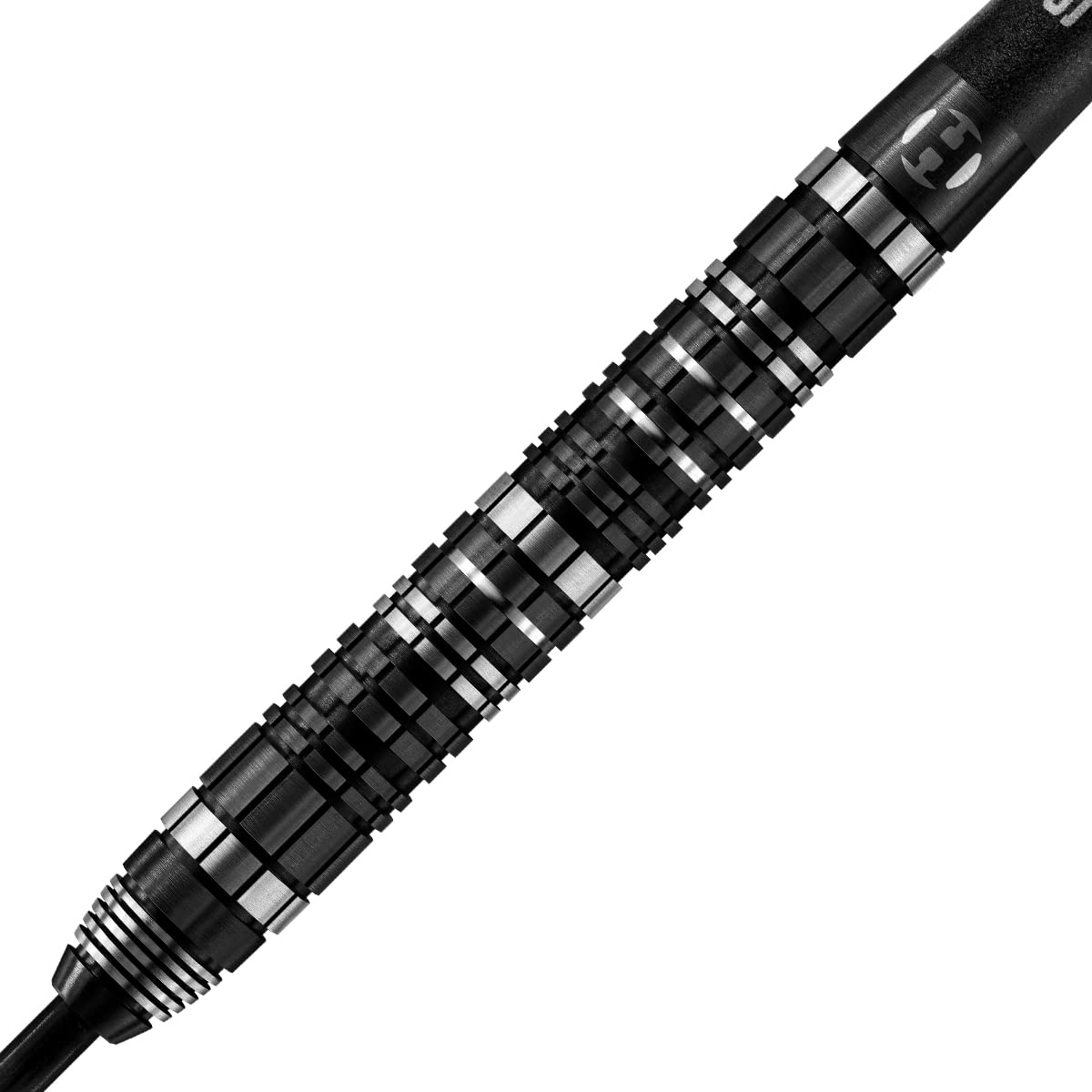 Harrows Magnum Reloaded 97% Tungsten Steel Tip Darts Set 22g, 23g, 24g, & 25g - Includes Slim Parallel Barrel, Silver Supergrip Carbon Midi Shafts &
