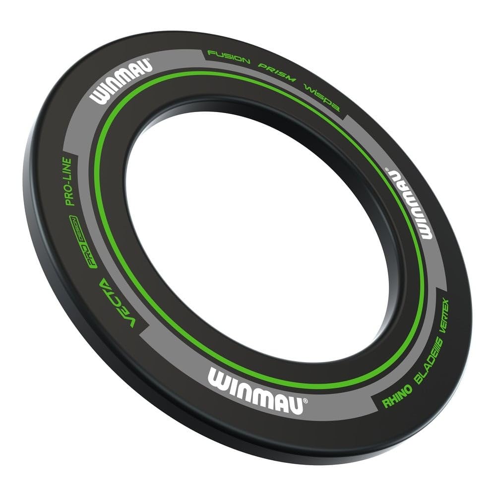 WINMAU Dart Board Surround Ring - Advance Black and Green Dartboard Surround - Backboard Wall Protector