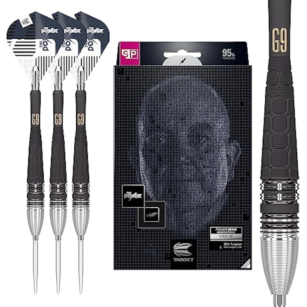 Target Darts Phil Taylor Power 9-Five Gen 9 95% Tungsten Swiss Point Steel Tip Darts Set