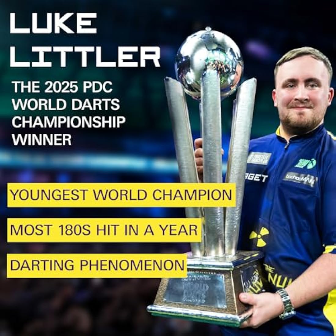 TARGET Darts Luke Littler Set – 22G Steel Tip Brass Darts or 85-Piece Dart Accessories Pack | The Nuke Player Edition Professional Darts & Accessories, Pro Grip Dart Shafts, Pro Ultra Flights