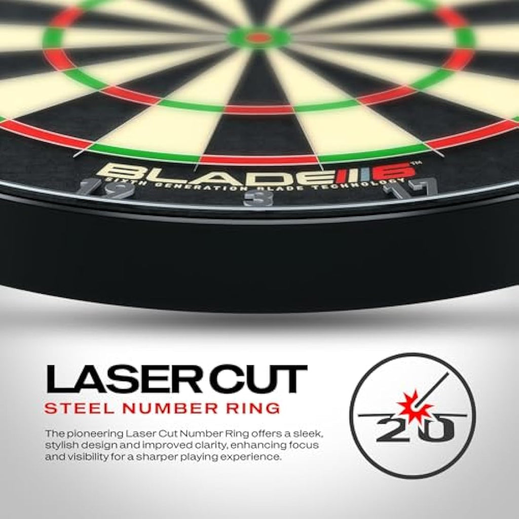 WINMAU Darts Blade 6 Triple Core Carbon Professional PDC Dartboard with Official tournament specifications | Endorsed by the PDC