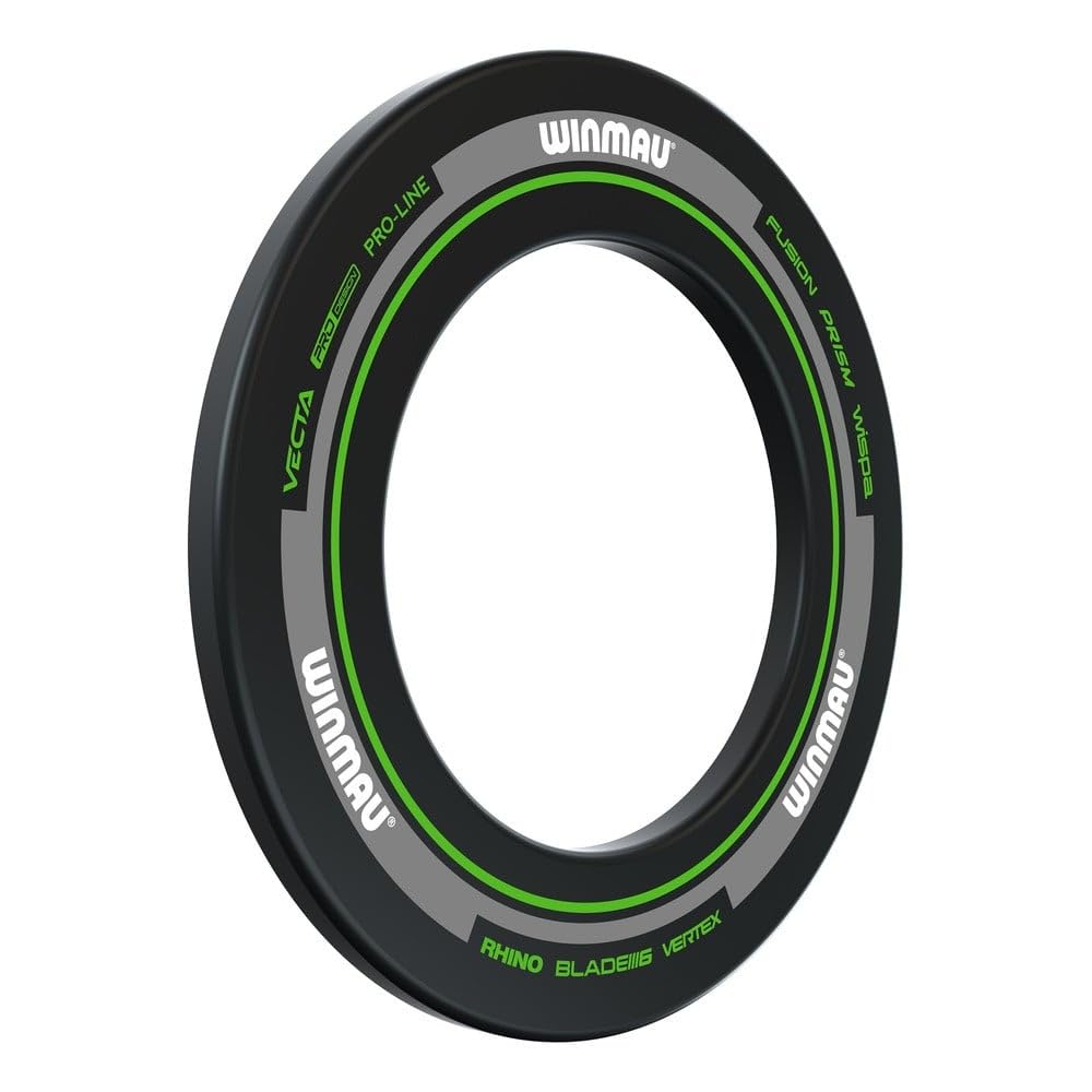 WINMAU Dart Board Surround Ring - Advance Black and Green Dartboard Surround - Backboard Wall Protector