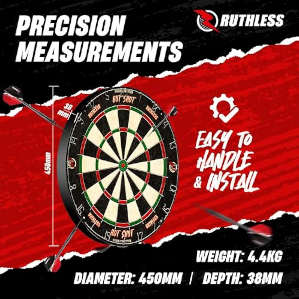 Ruthless Home Darts Centre | Complete Home Dart Board Centre Including Cabinet, Dartboard and 2 Sets of Darts