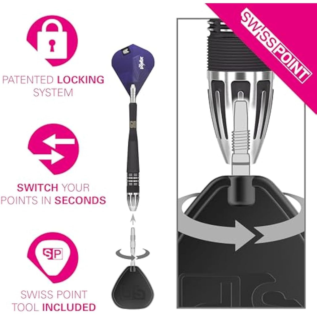 TARGET Darts Phil Taylor Power 9-Five Gen 10 95% Tungsten Swiss Point Steel Tip Darts Set