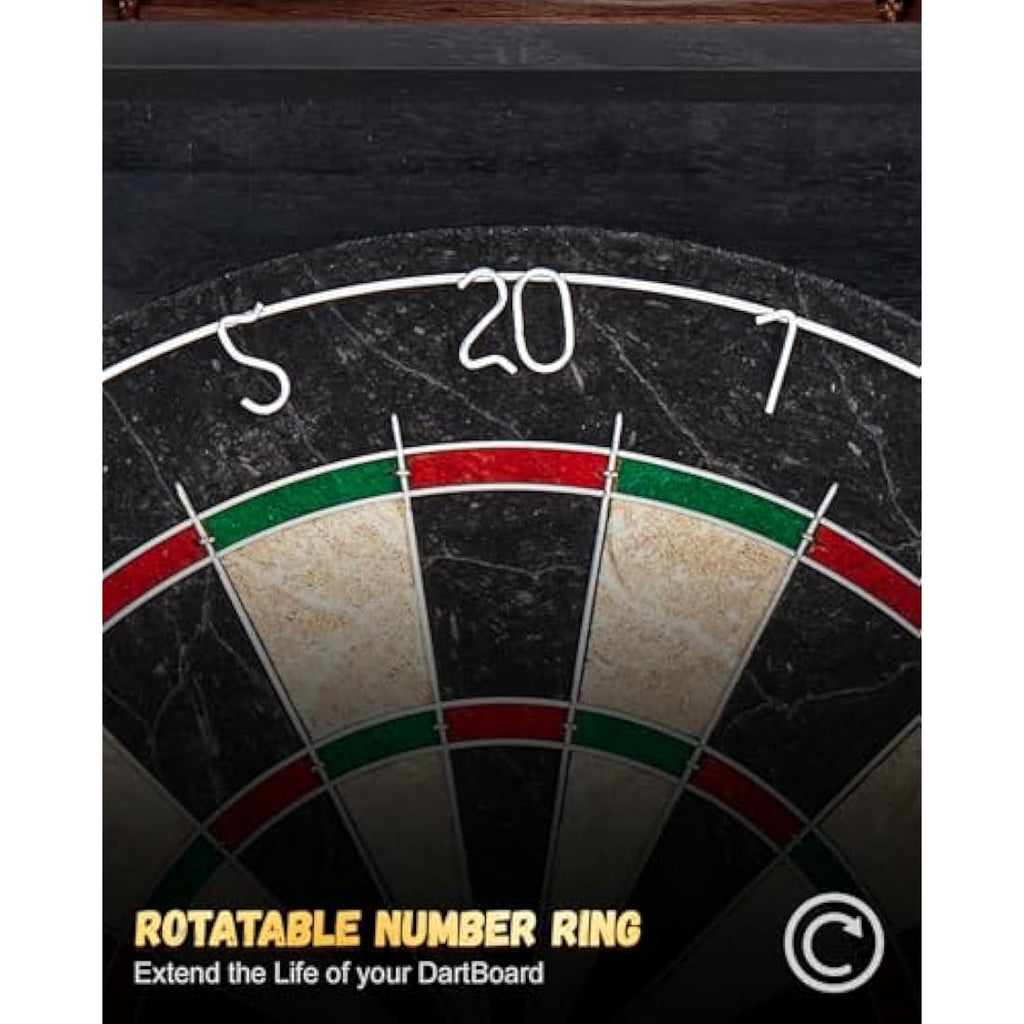 Yirinatek Sisal Dart Board Cabinet Sets, Professional Dart Boards Set [12*Steel Darts] - Wooden Dartboard Cabinet with Integrated Scoreboard for Family Game Rooms