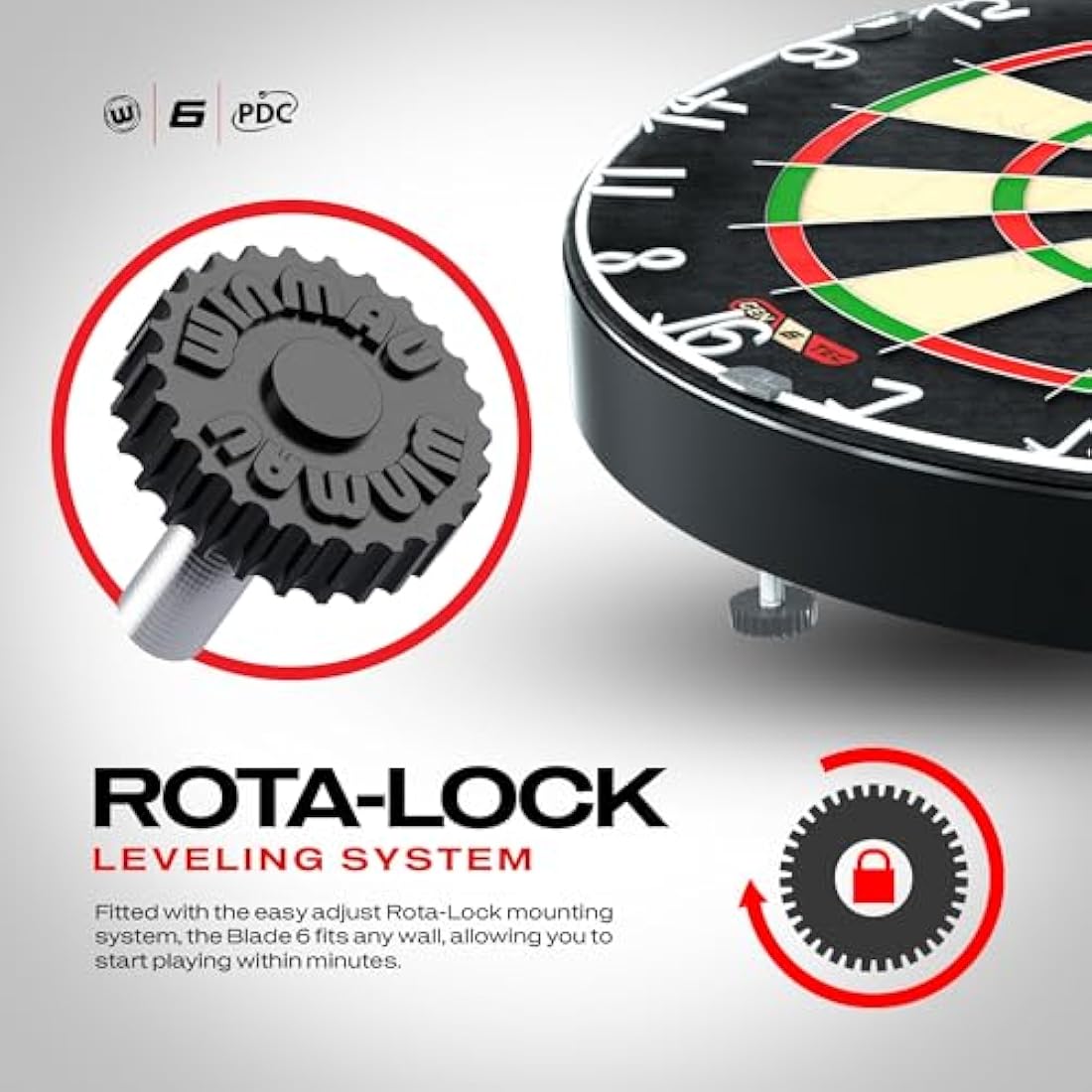 WINMAU Darts Blade 6 Professional Bristle Dartboard with Official tournament specifications | Endorsed by the PDC