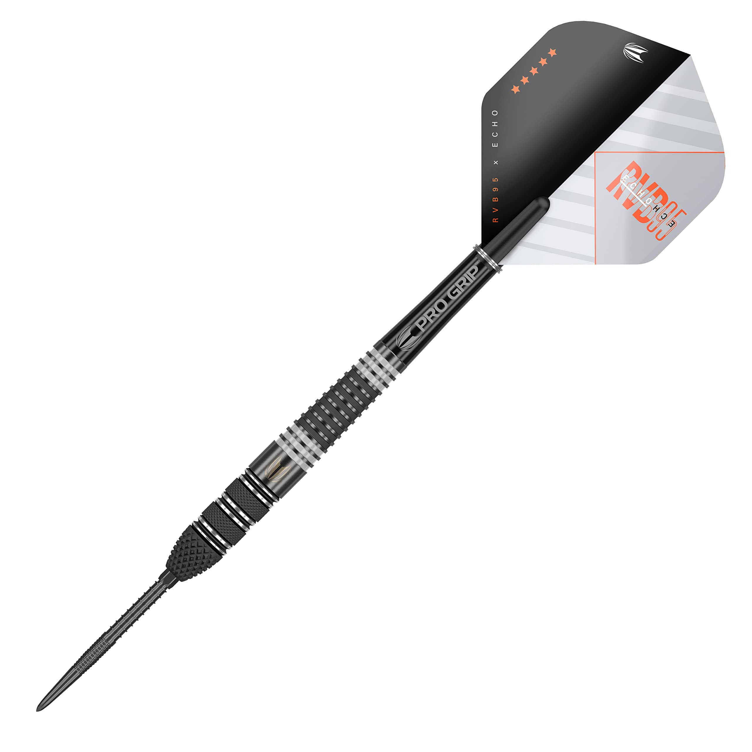 Target Darts Unisex Rvb 95 X Echo 95% Tungsten Swiss Point Set Steel Tip Darts, Black and Grey, 25G UK