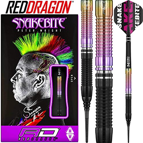 RED DRAGON Snakebite World Champion 2020 Edition Softip: 22g Tungsten Darts with Flights and Shafts