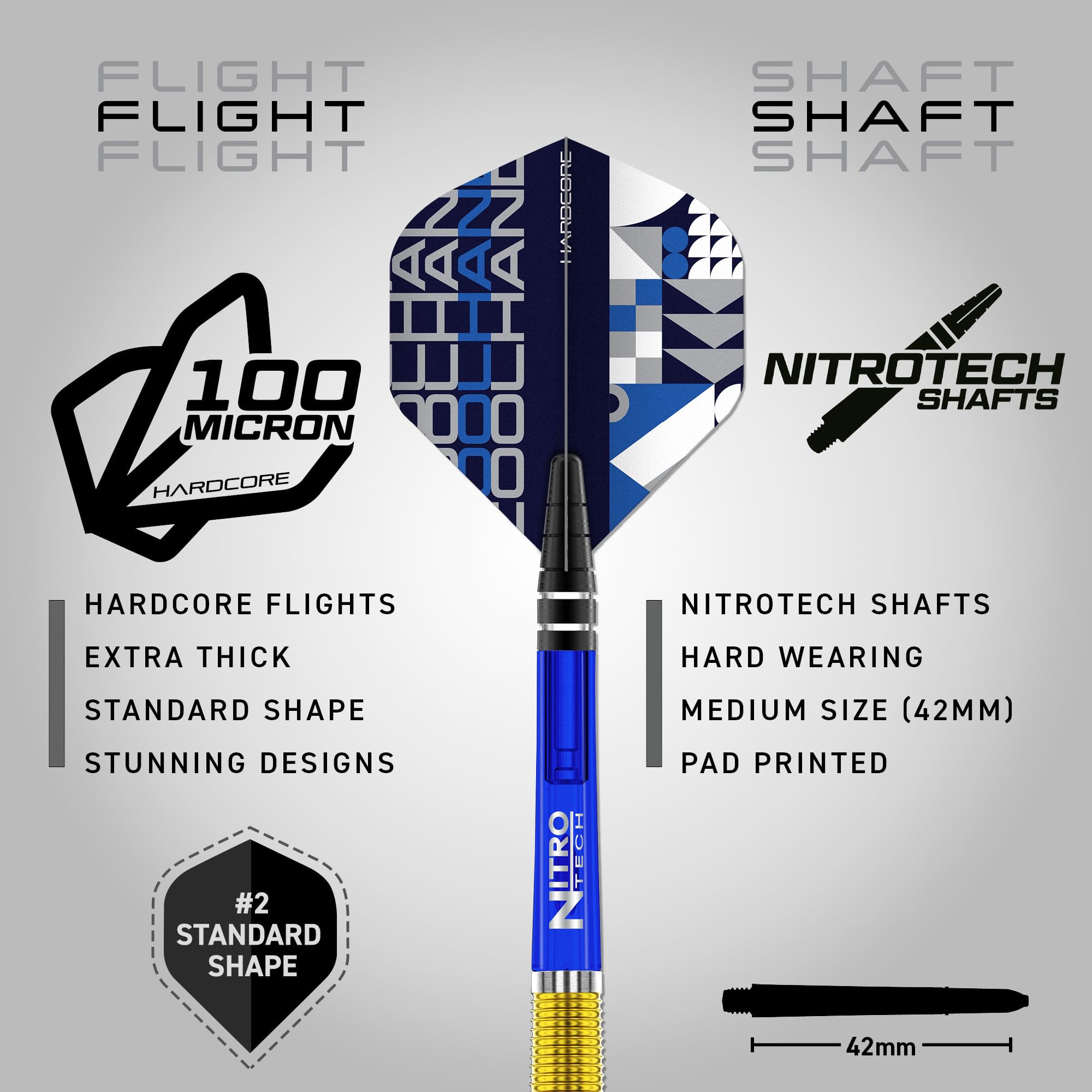 RED DRAGON Luke Humphries 21 Gram Professional Tungsten Darts Set with Flights and Stems