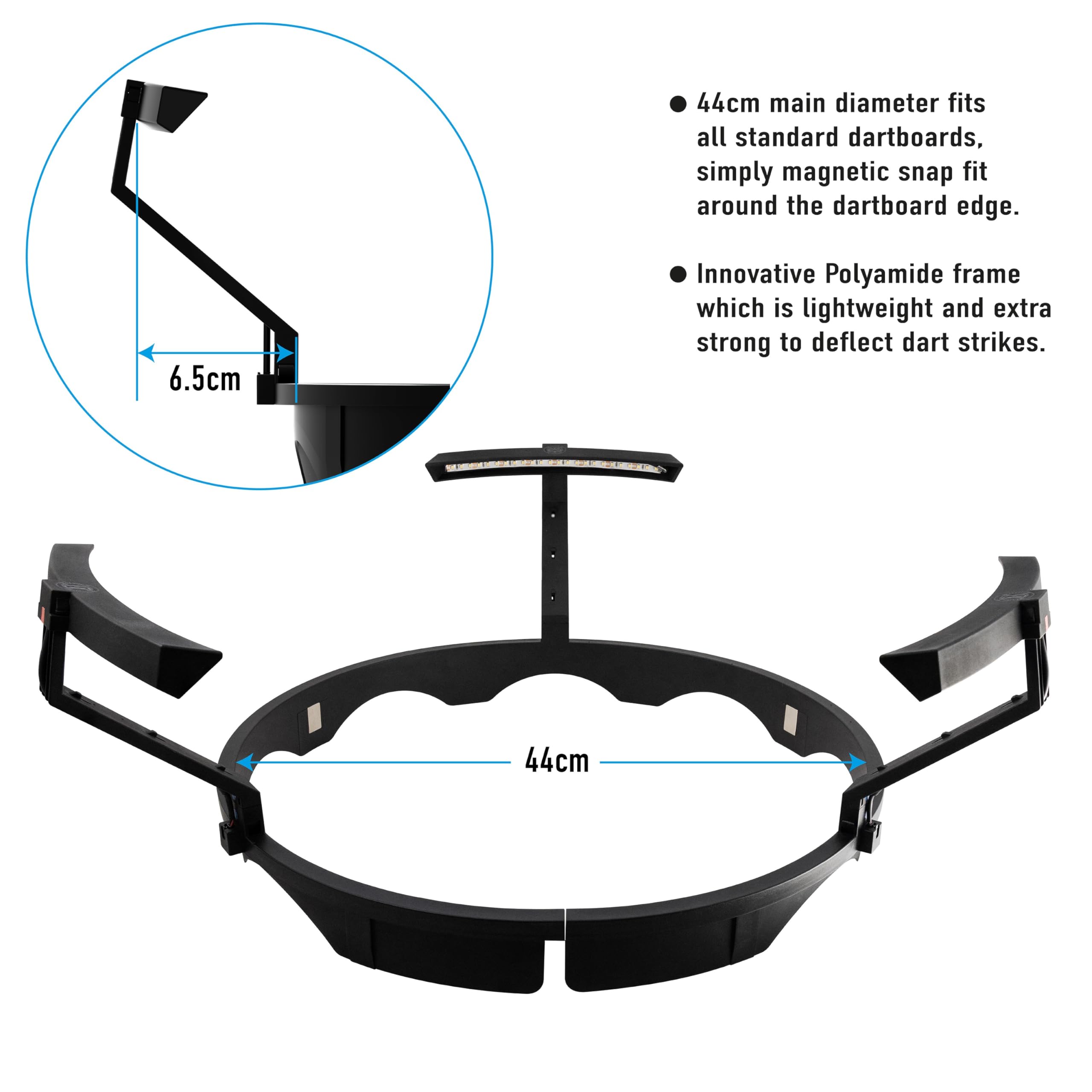 Harrows Trilight Dartboard Light I Sport Engineered LED Dart Board Lighting I Fits All Standard Board I No Shadow Powerful Illumination I Dartboard