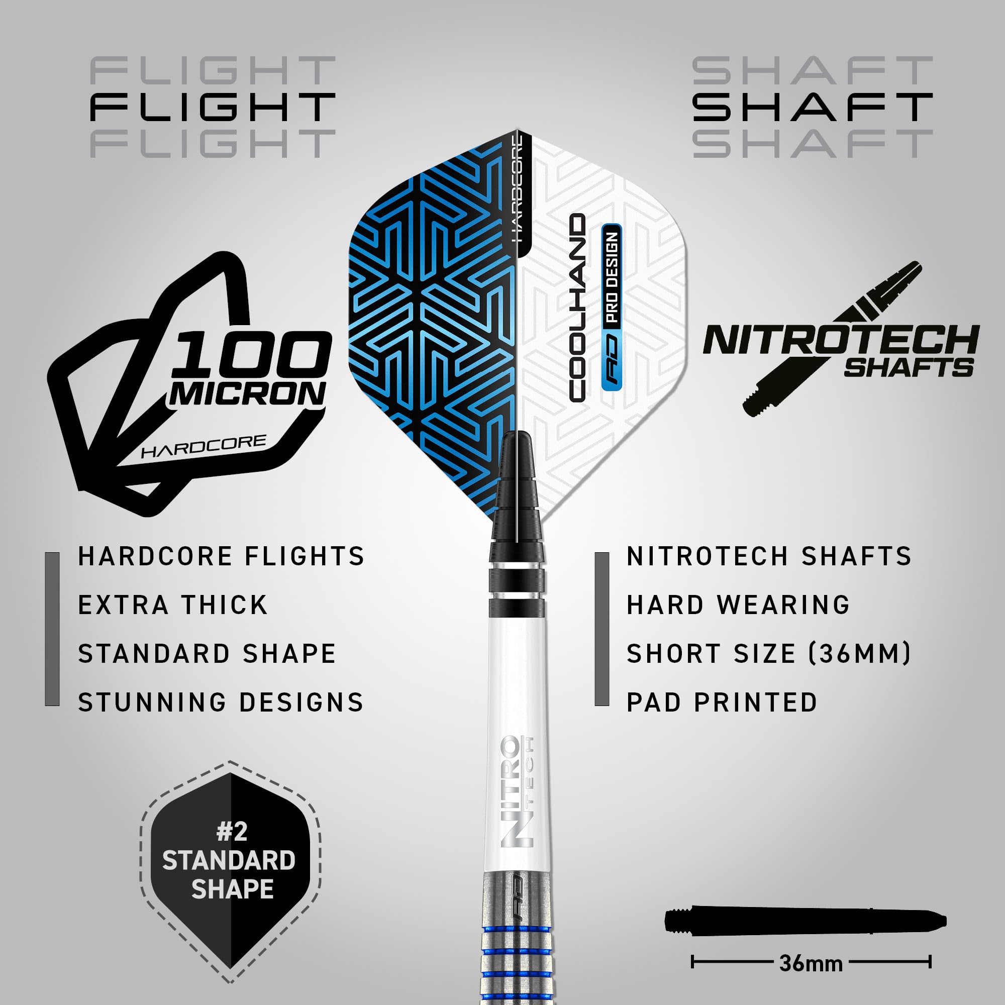 RED DRAGON Luke Humphries TX3 Cool Blue SE 22 Gram Premium Tungsten Steeltip Darts Set with Flights and Stems