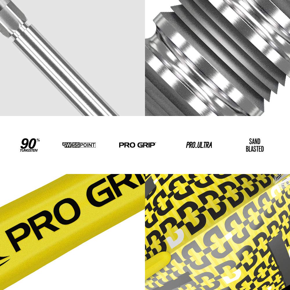 TARGET Darts Bolide 90% Tungsten Swiss Point Steel Tip Darts Set of 3, Barrel 02, 21 Grams | Featuring Pro Grip Dart Stems, Number 6 Dart Flights,