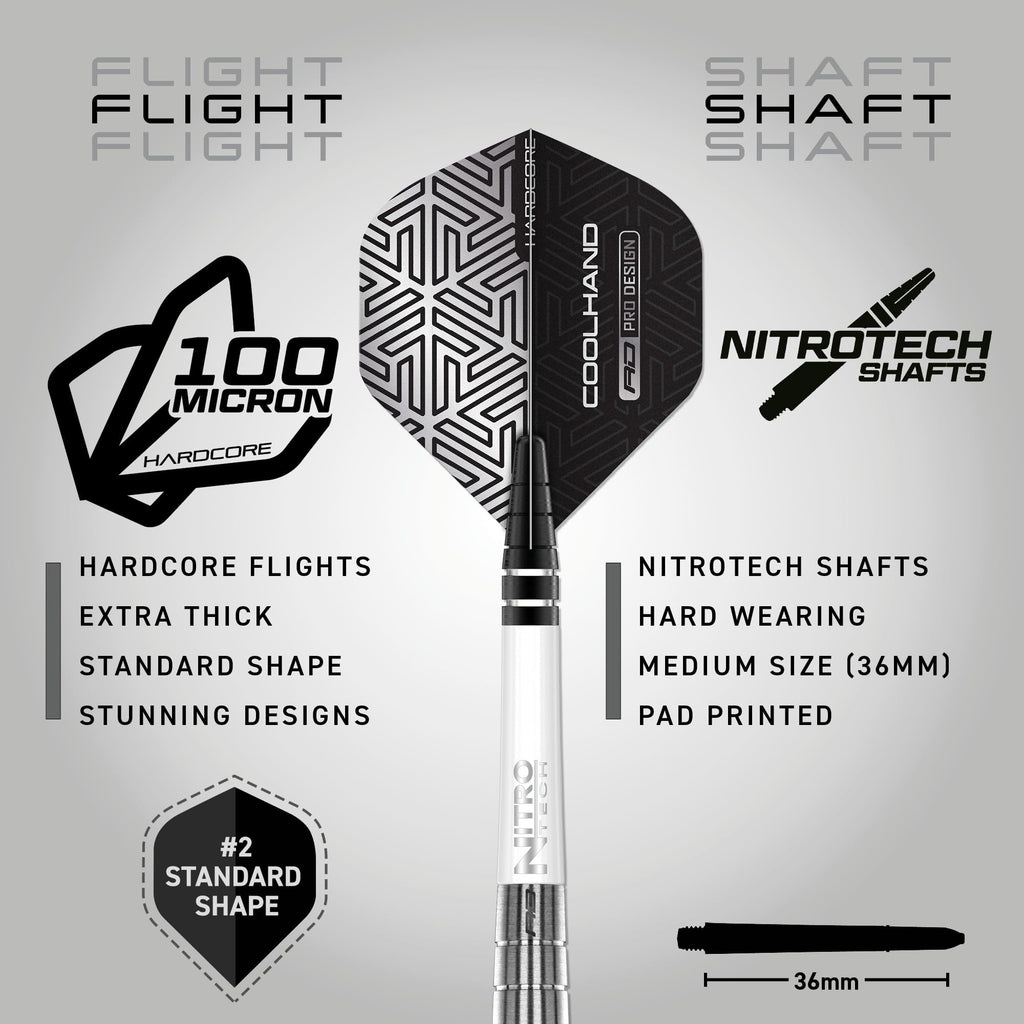 RED DRAGON Luke Humphries TX1 Pioneer 22 Gram Premium Tungsten Darts Set with Flights and Stems
