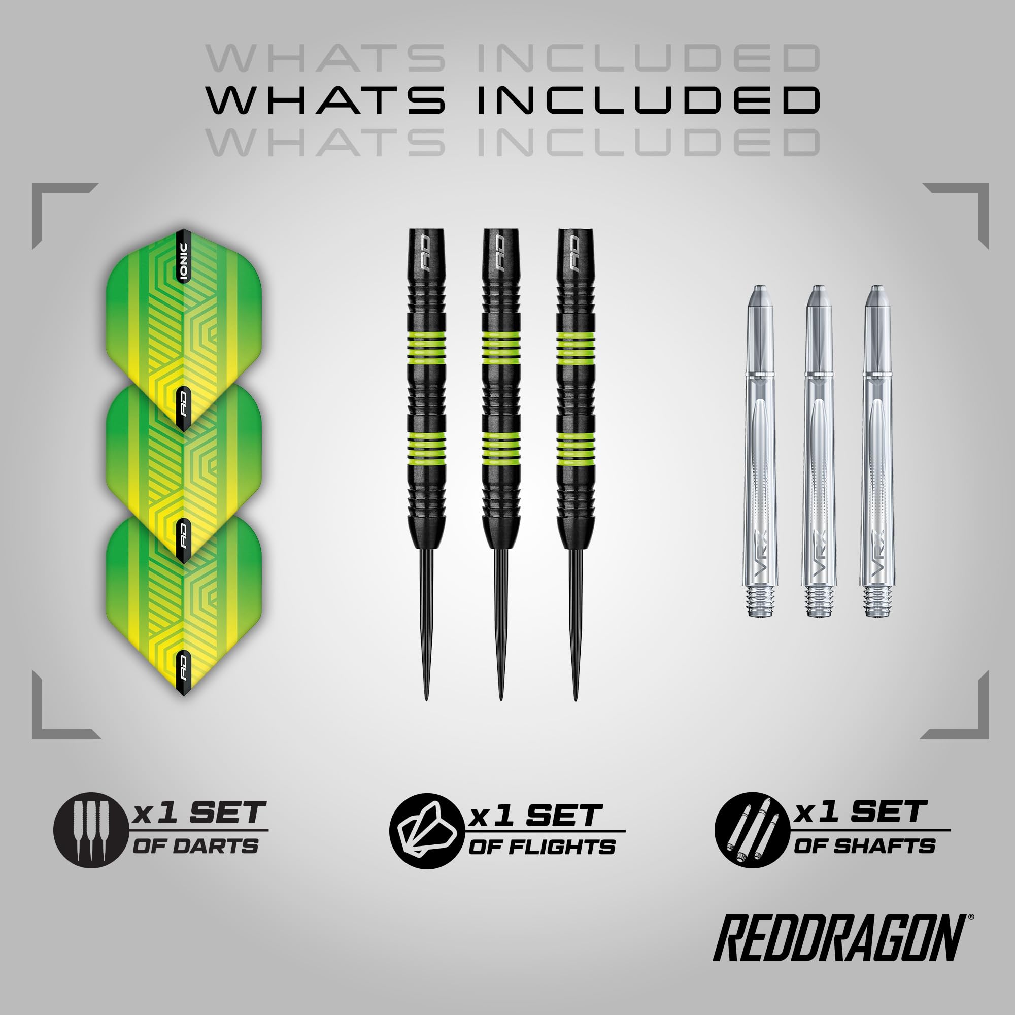 RED DRAGON Freestyle 24g Tungsten Darts Set with Flights and Stems