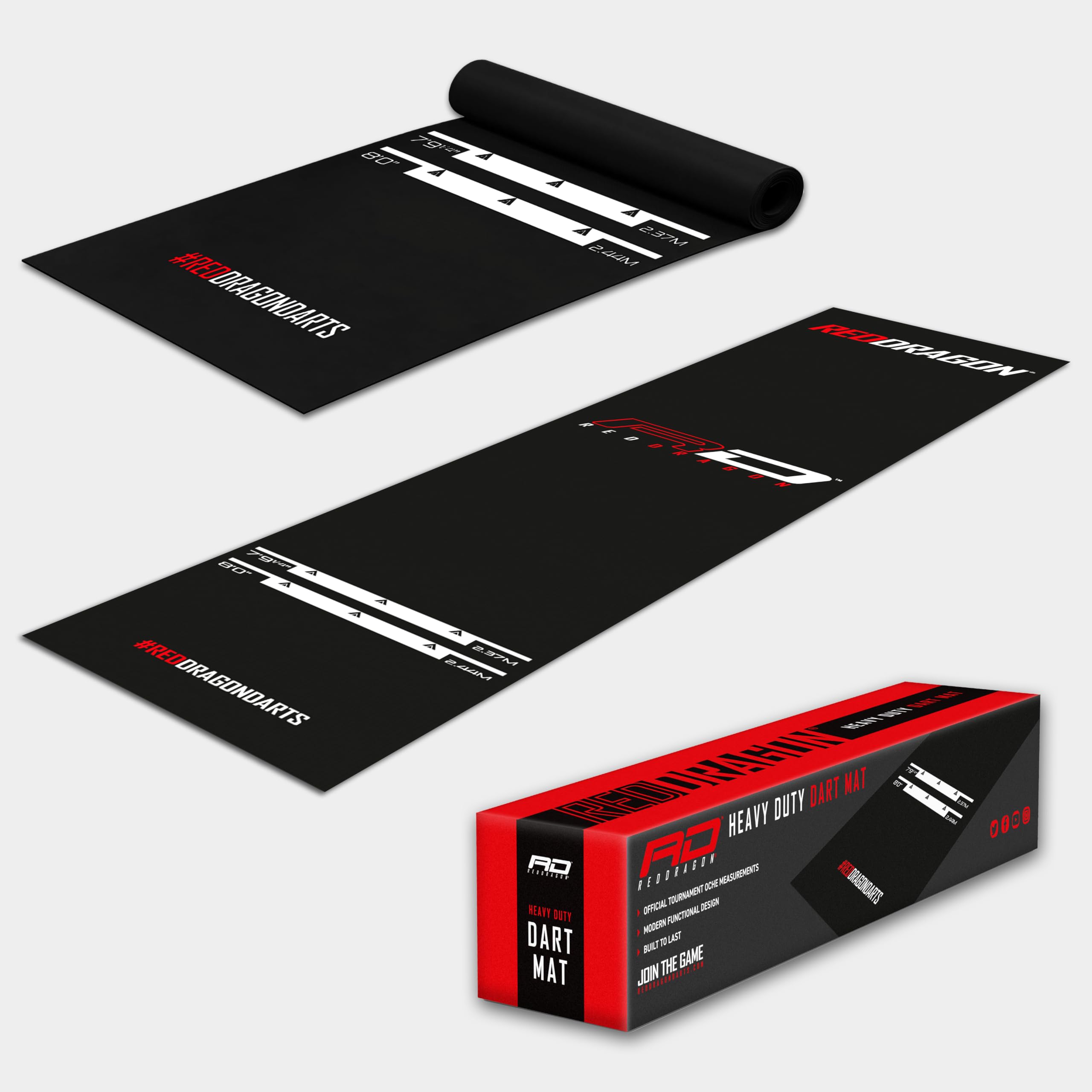 RED DRAGON Darts Mat ? Heavy Duty Dart Mat with Oche Line - Official Tournament Measurements - Professional Darts Accessories
