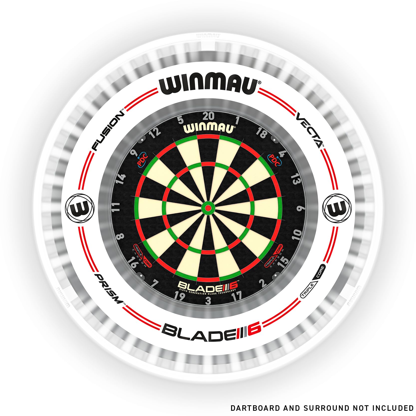 WINMAU Plasma Ice Dartboard Light - White 360 Degree Dart Board Light - Professional Darts Accessories