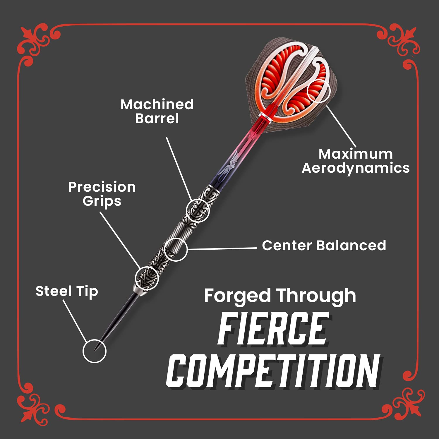 Shot! Darts Warrior Hautoa Steel Tip Dart Set Centre Weighted 80% Tungsten Barrels 24gm