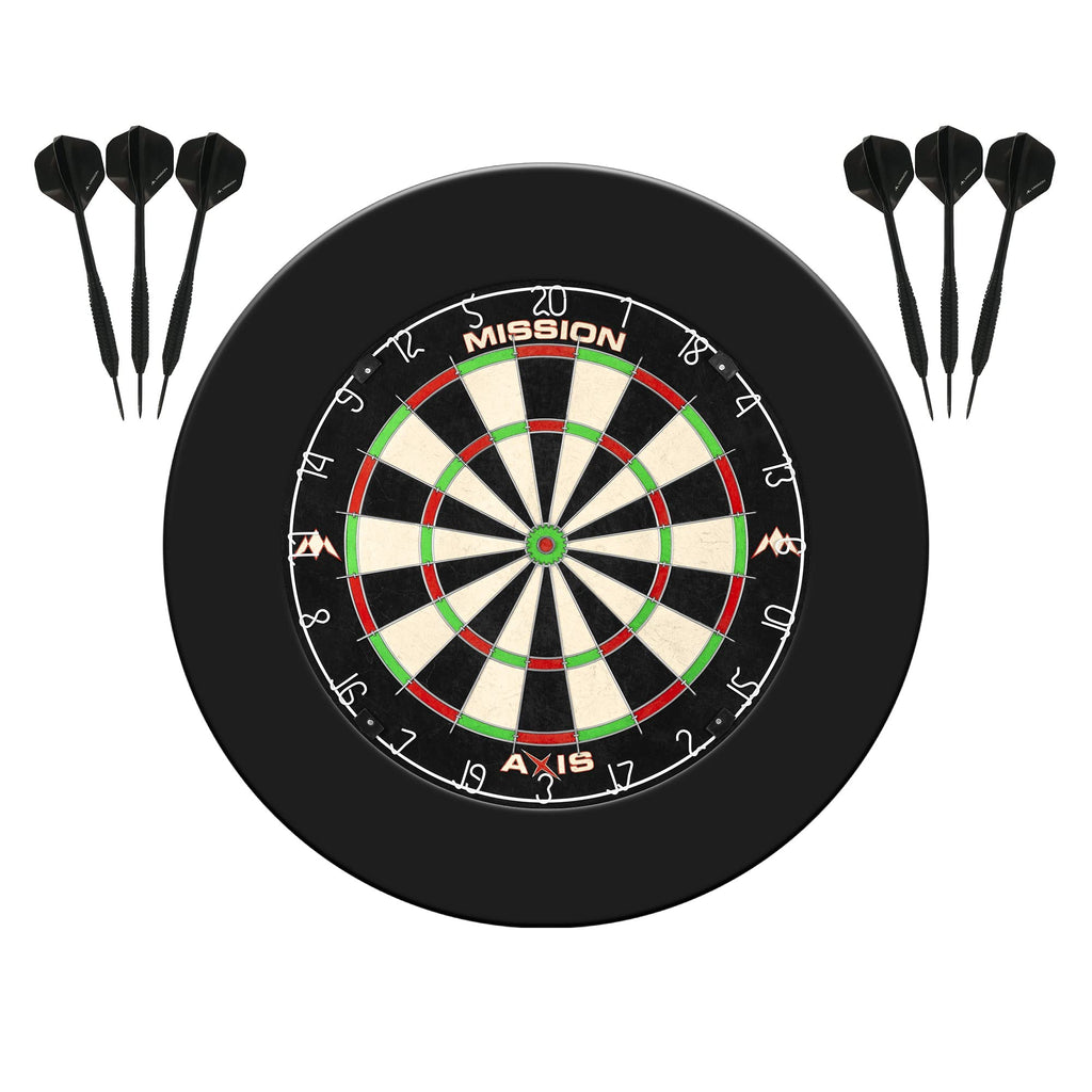 Mission Darts Dart Board Home Centre | Complete Darts Package Including Dartboard and 2 Sets of Darts (Jigsaw Surround)