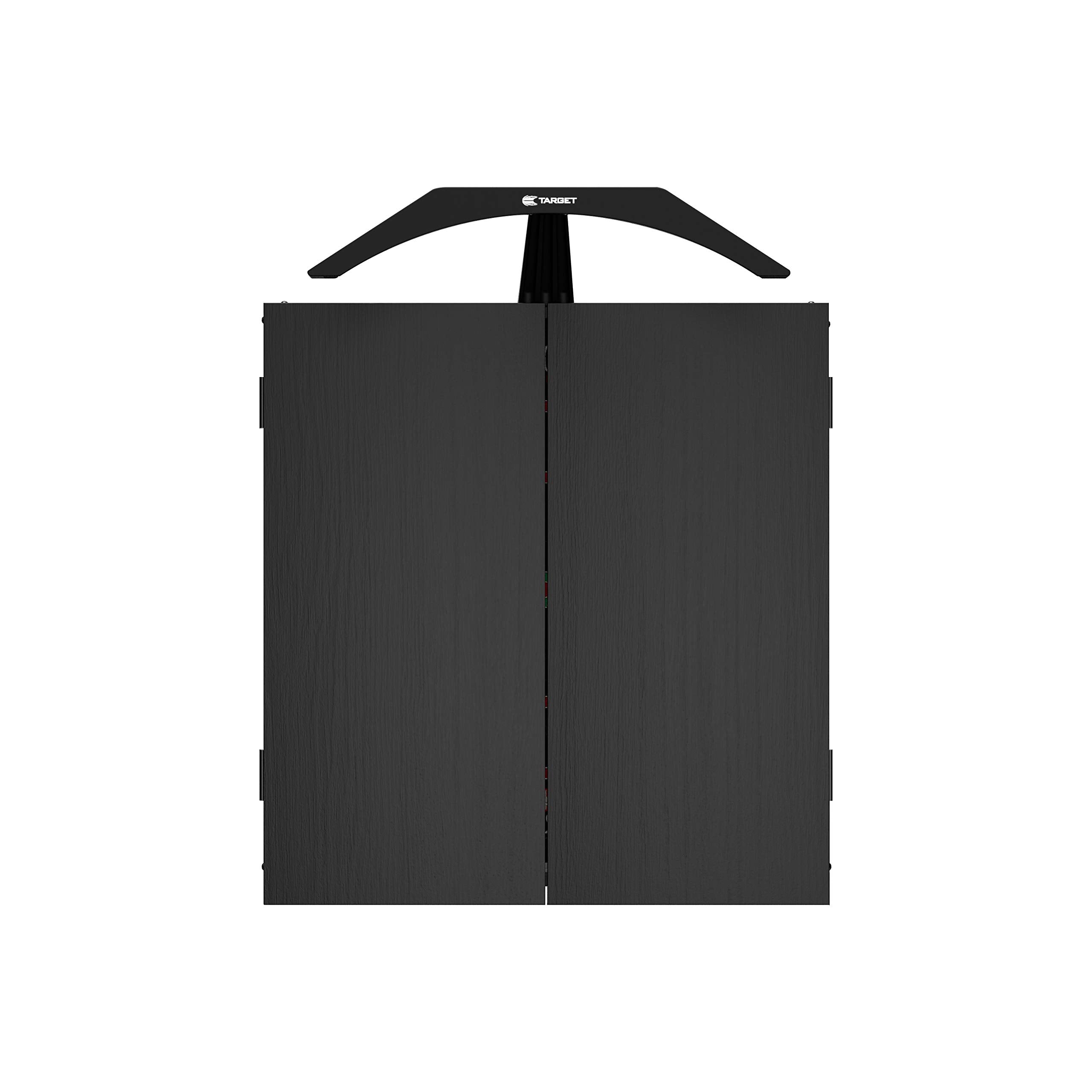 Target Darts Arc Dartboard Lighting System Home Cabinet Set - Includes World Champions Dartboard and 2 Sets of Darts ,Black