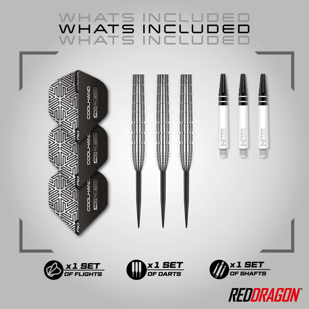 RED DRAGON Luke Humphries TX1 Pioneer 24 Gram Premium Tungsten Darts Set with Flights and Stems